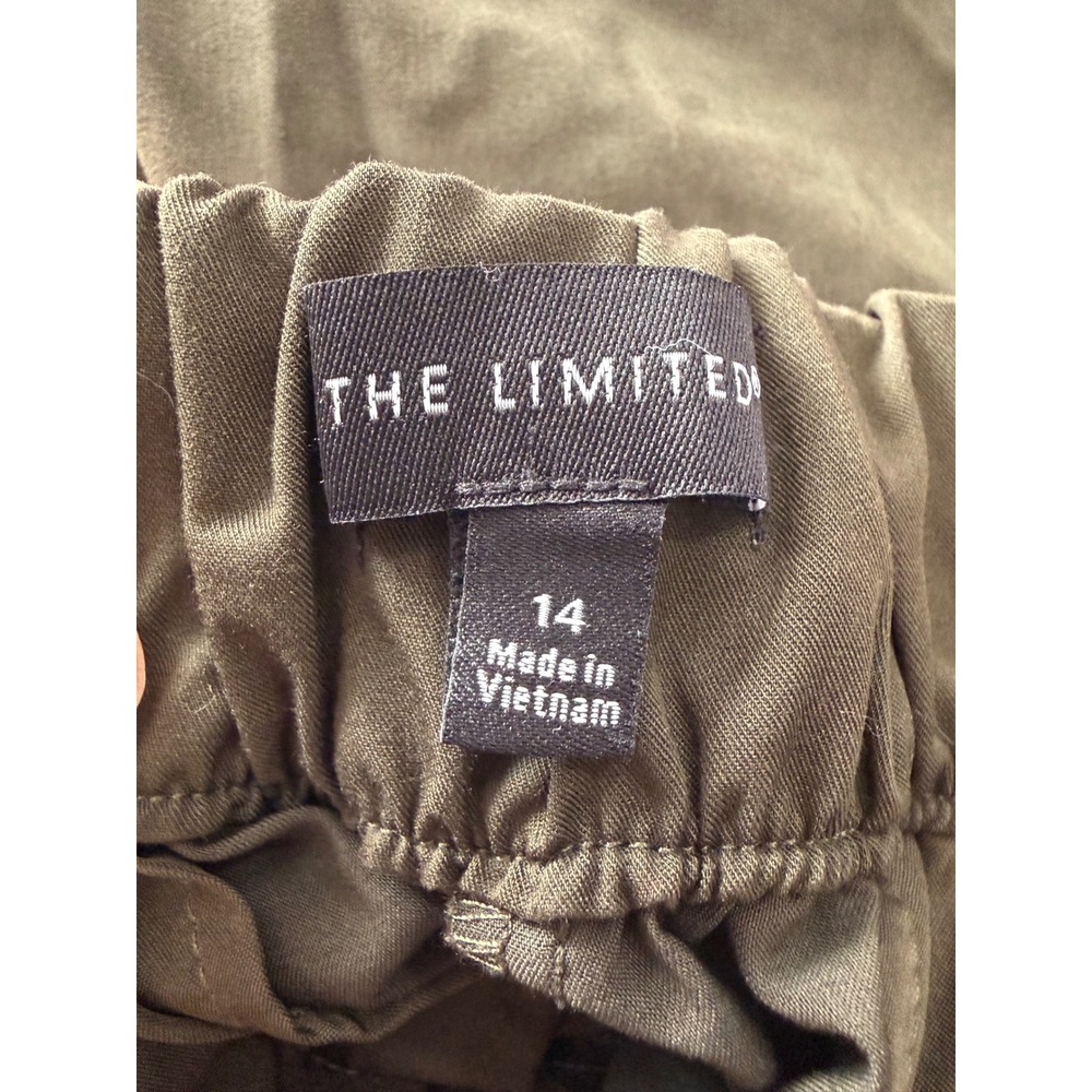 The Limited Women Olive Green Tie Waist Jogger Pants Size 14 Tapered Utility Leg - Picture 3 of 8